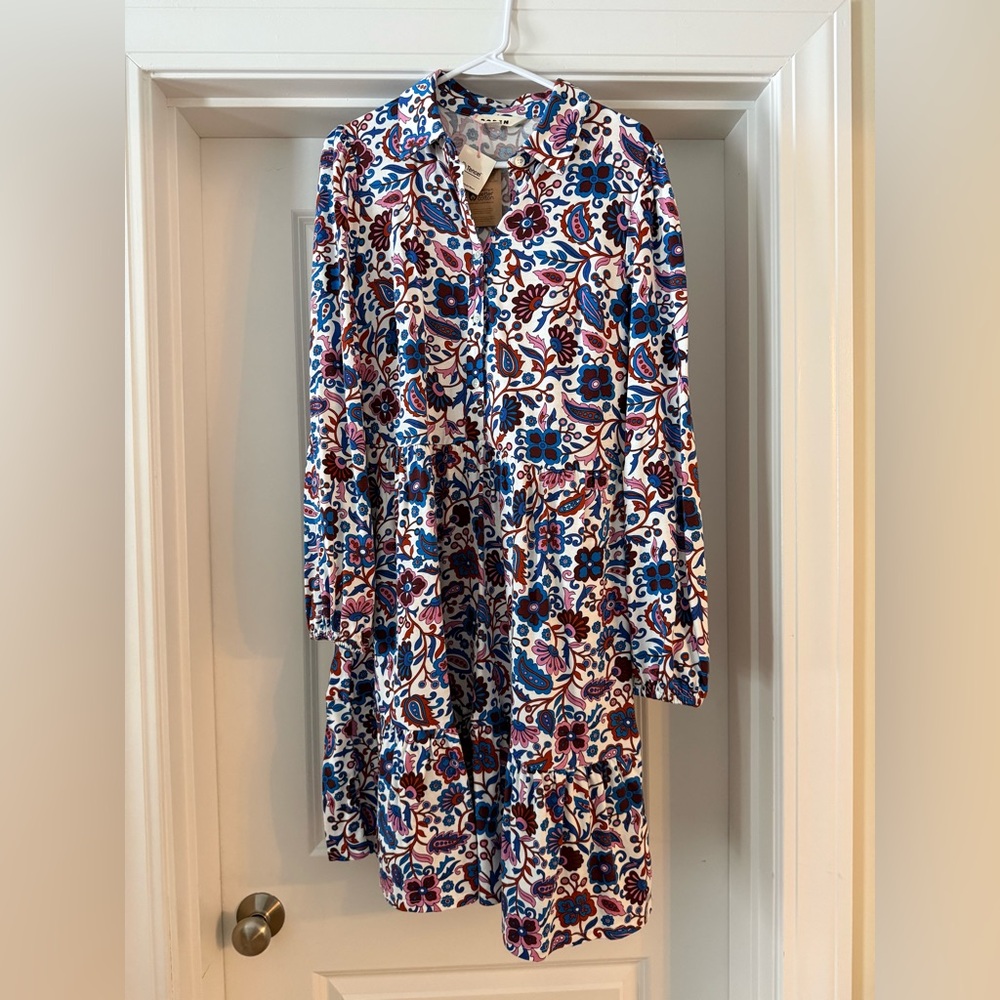 Boden Multicolor Floral Tencel Dress